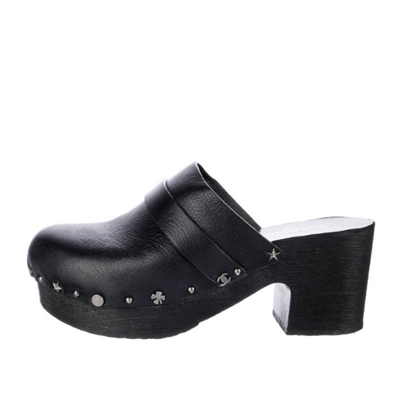 CHANEL Calfskin CC Lucky Charms Studded Clogs Size 41 - Picture 7 of 11